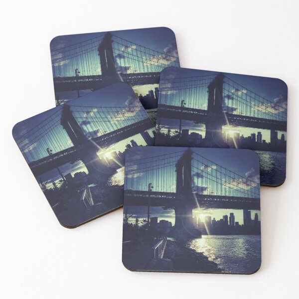 Item preview, Manhattan Bridge Skyline Sun Brooklyn New York City  designed and sold by eleonoraingrid.