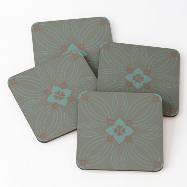 Item preview, Floral Monochrome Pattern - Teal designed and sold by BilloRaani.