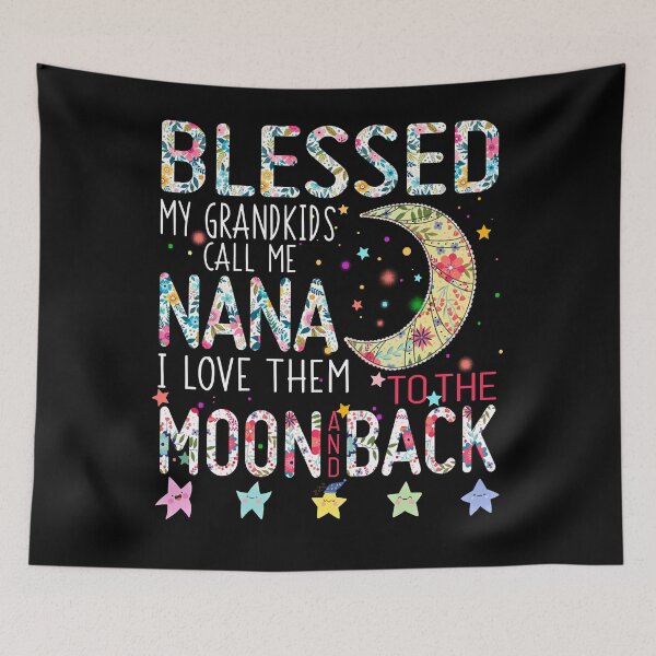 Item preview, Flower Nana I Love To Them The Moon Back Grandma Pullover Hoodie designed and sold by OsborneKlein.