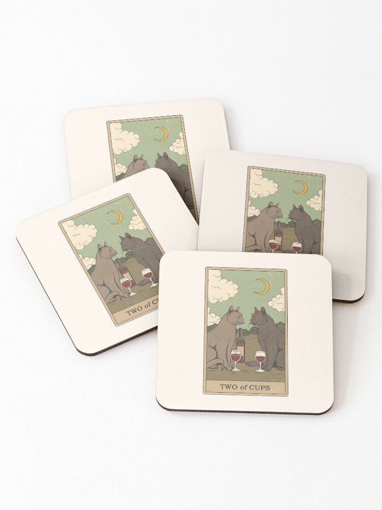 Thumbnail 1 of 5, Coasters (Set of 4), Two of Cups designed and sold by thiagocorream.