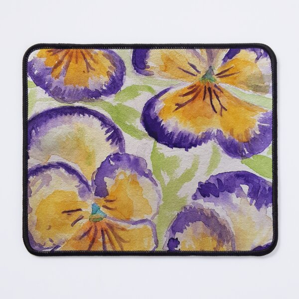 Item preview, Viola Watercolor Purple Edged Yellow Floral Pattern designed and sold by Sarah  Rajkotwala.