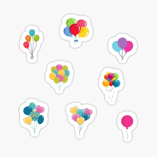 Colorful Mixed Party Balloons. Multicolor Balloons Collage