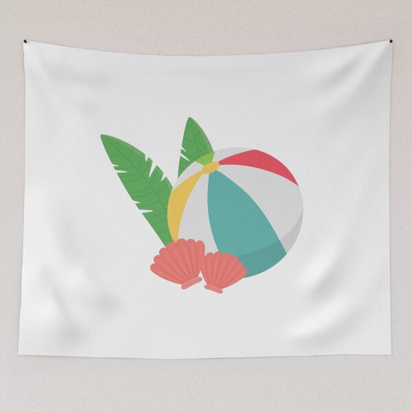 Item preview, Beach Ball, Seashells and Tropical Leaves designed and sold by silviaol.