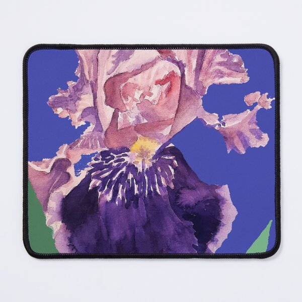 Item preview, Iris Watercolor Painting - Glorious Purple on Navy Blue designed and sold by Sarah  Rajkotwala.