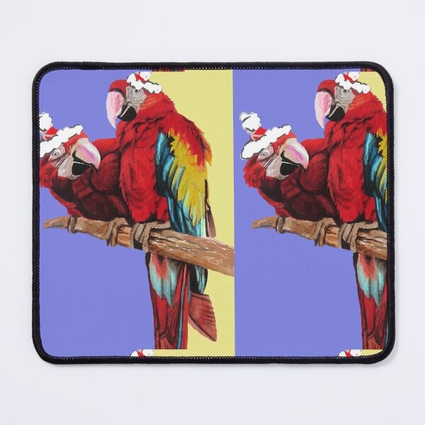 Item preview, Christmas Macaw - Here Comes Santa Macaws! - on Purple and Yellow designed and sold by Sarah Rajkotwala.