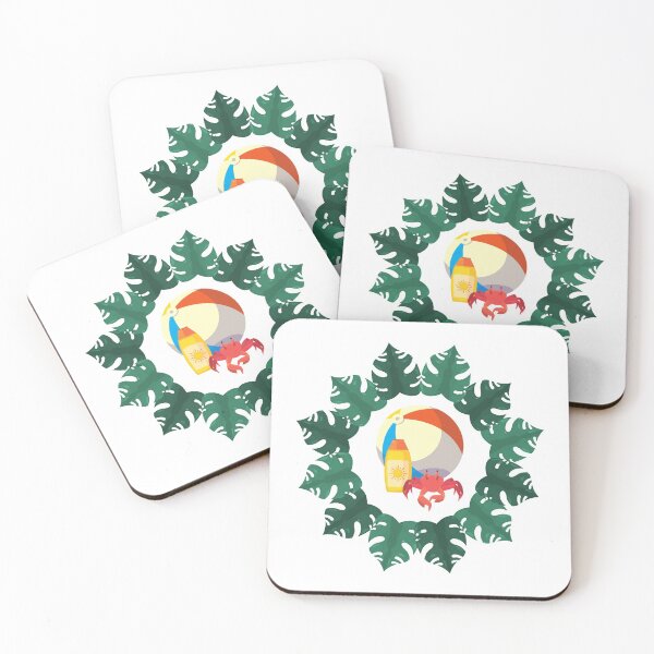 Item preview, Tropical Leaves, Beach Ball and Crab Exotic  designed and sold by silviaol.