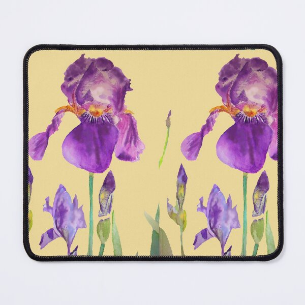 Item preview, Iris Watercolor Painting - Elegant Purple on Lemon Yellowa designed and sold by Sarah  Rajkotwala.