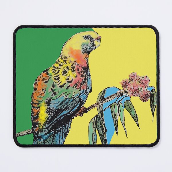 Item preview, Rosella Parrot Watercolor Painting on Green designed and sold by Sarah Rajkotwala.
