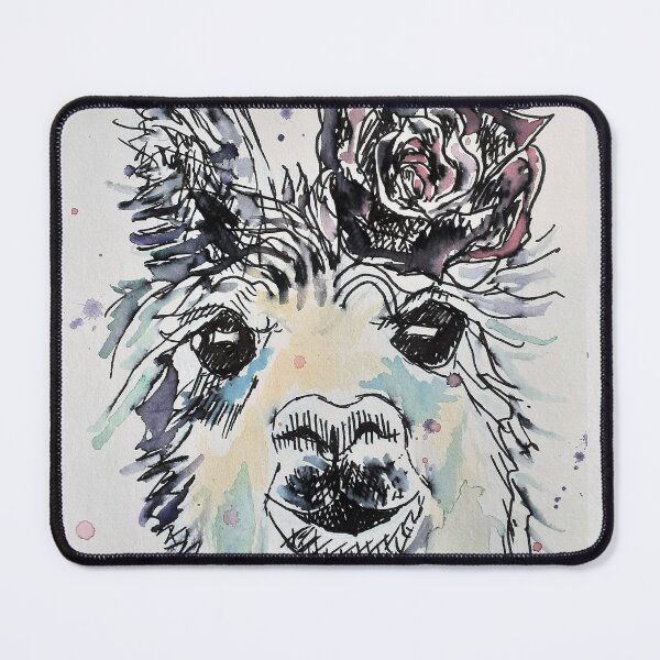 Item preview, Cute Alpacca LLama Watercolor with a Rose in Her Hair designed and sold by Sarah  Rajkotwala.