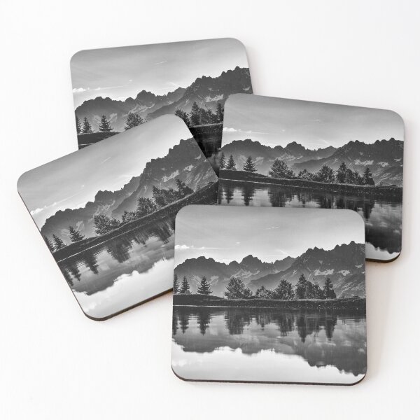 Item preview, Snowy Mountain Range Black and White designed and sold by ArtDive.