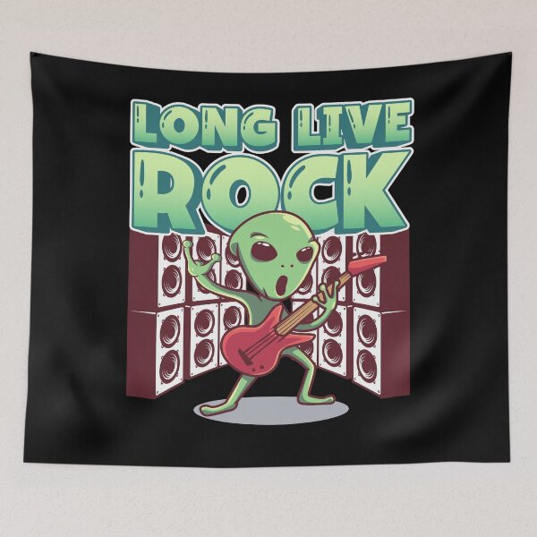 Item preview, Long Live Rock Guitar Playing Alien designed and sold by wdyoungblood.