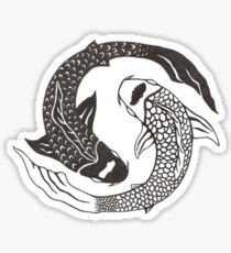 Ying Yang Koi Fish Sticker