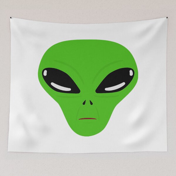Item preview,  Scary Creepy Green Alien with Large Black Eyes designed and sold by silviaol.