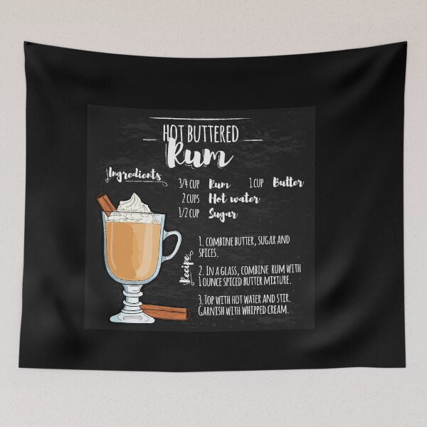 Item preview, How to make Hot Buttered Rum at Home - Creative Christmas design pattern art piece designed and sold by HROC.