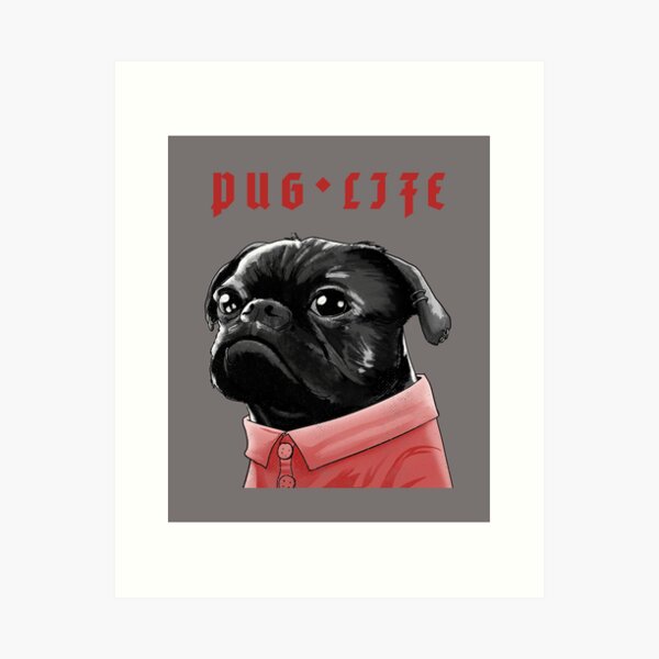 Funny Pug Life Canvas Prints Bad Girl Painting Music Puppy Dog Pictures Posters 