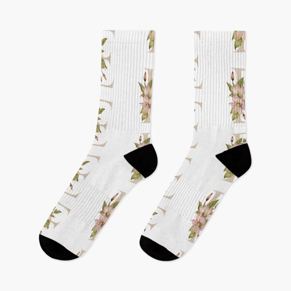 Item preview, Vintage Beige Letter E With Abstract Flowers and Leaves. Floral Letter E designed and sold by silviaol.