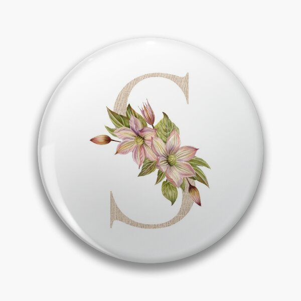 Item preview, Vintage Beige Letter S With Abstract Flowers and Leaves. Floral Letter S designed and sold by silviaol.