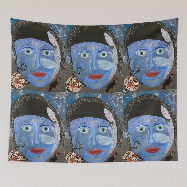 Item preview, my daughter’s self portrait in blue designed and sold by Lanie B Meyer.