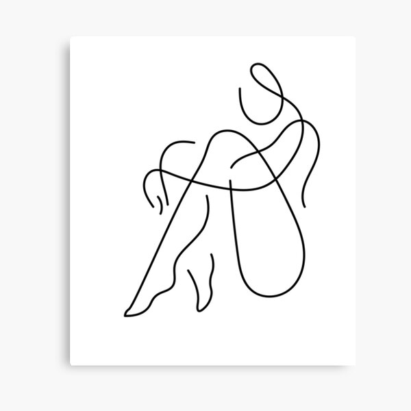 Item preview, Lady Sitting Alone - Art line- abstract art designed and sold by MoshyArt.