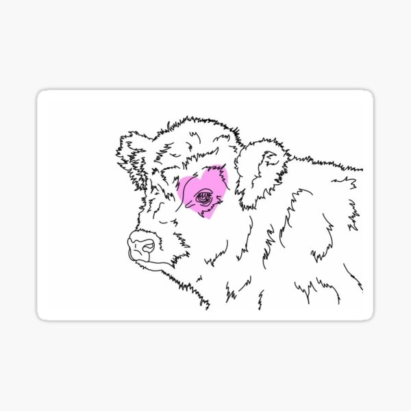 Item preview, Scottish Highlander Calf W/ Heart designed and sold by notdannydevito.