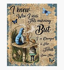 Lámina fotográfica Alice in Wonderland Quote Vintage Dictionary Art "He cambiado algunas veces ..."