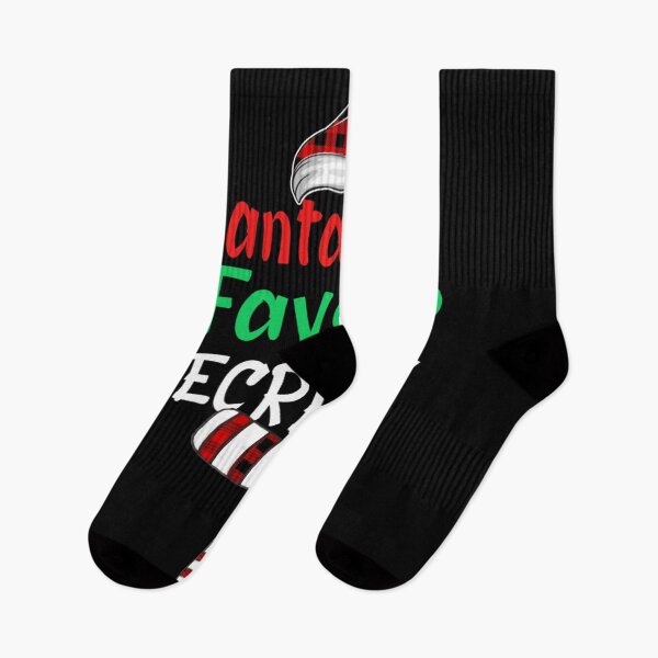 Item preview, Santa's Favorite Secretary Christmas Santa Red Plaid Claus Long Sleeve T-Shirt designed and sold by OsborneKlein.