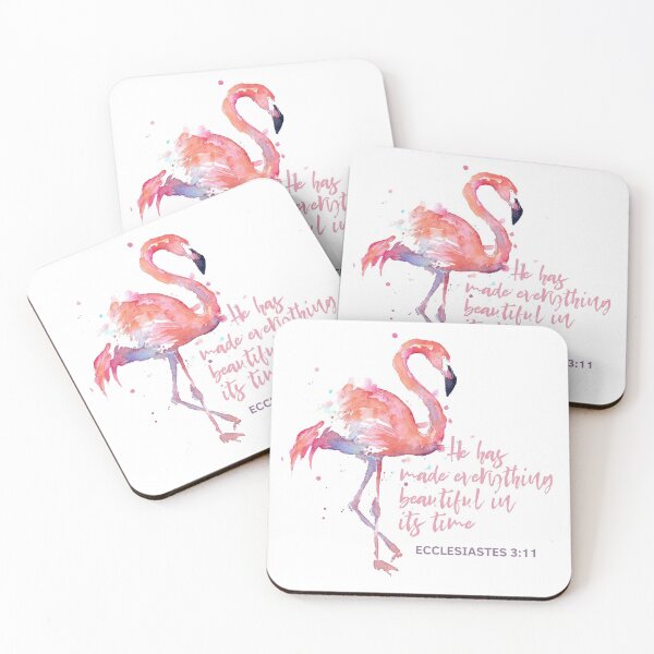 Item preview, Ecclesiastes 3:11 - He has made everything beautiful in its time - flamingo designed and sold by Cane & Abel Creations ..
