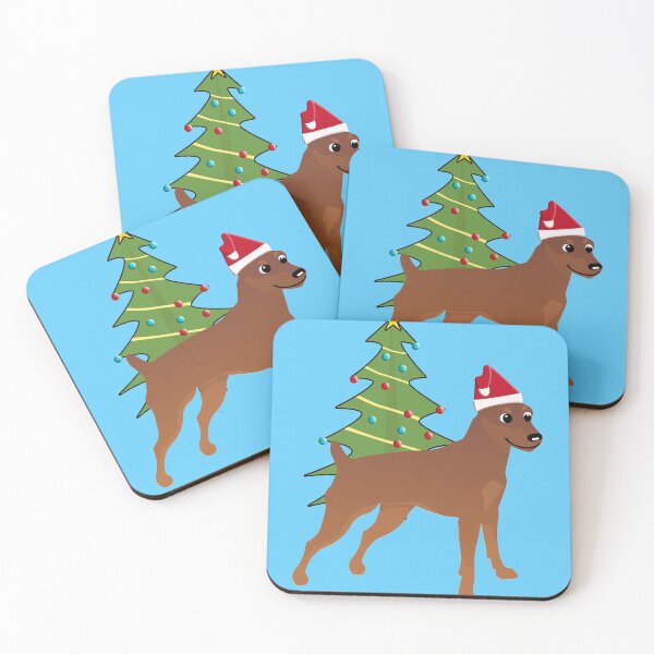 Item preview, Miniature Pinscher in Santa Hat (Docked) designed and sold by dogplay.