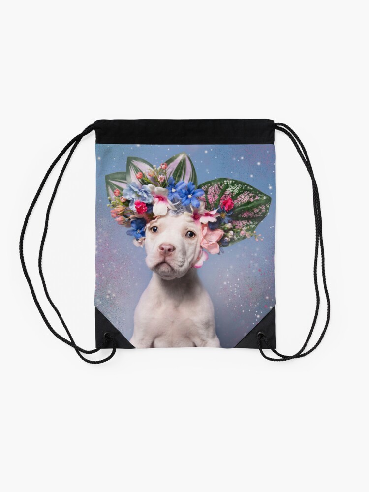 Alternate view of Pit Bull Flower Power, Apollo Drawstring Bag