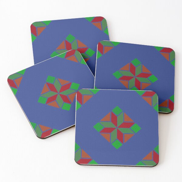 Item preview, Geometrical Phulkari Embroidery Print - Blue, Green, Red designed and sold by BilloRaani.