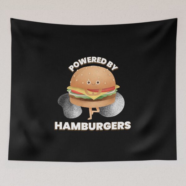 Artikelvorschau, POWERED BY HAMBURGER entworfen und verkauft von RetroPlaceee.