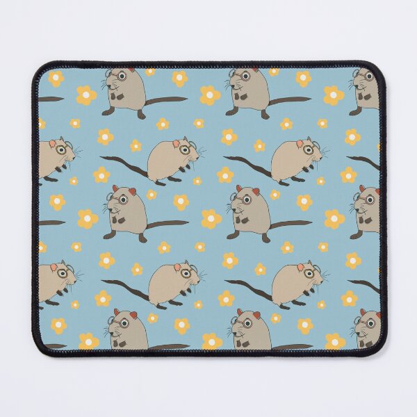 Item preview, Gerbils - Cute Grey and Blue Animal Illustration Pattern designed and sold by TheRainbowRoom.