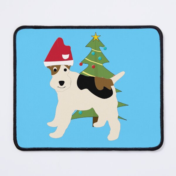 Item preview, Cute Cartoon Wire Fox Terrier in a Santa Hat designed and sold by dogplay.