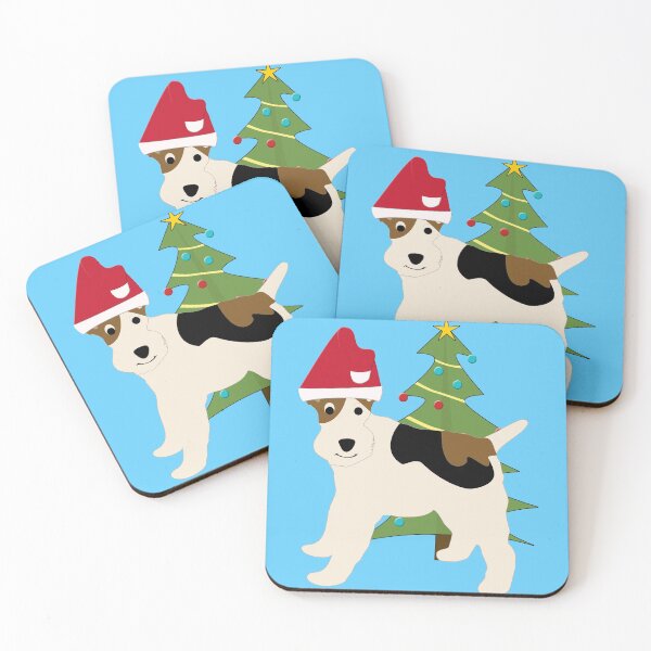 Item preview, Cute Cartoon Wire Fox Terrier in a Santa Hat designed and sold by dogplay.