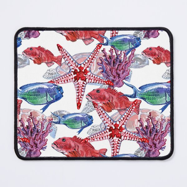Item preview, Fishes Starfishes Coral Painting designed and sold by HarrioBend.