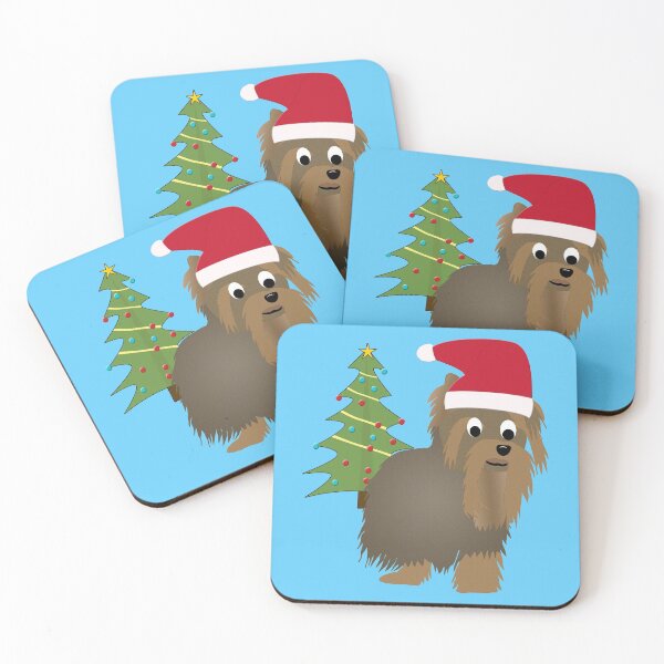 Item preview, Cute Cartoon Yorkshire Terrier in a Santa Hat designed and sold by dogplay.