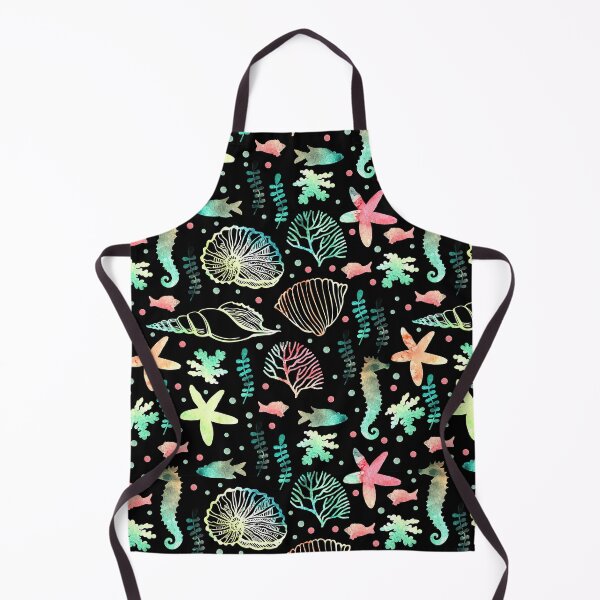 Item preview, Seashells Horse Fishes Plants On Black  designed and sold by HarrioBend.