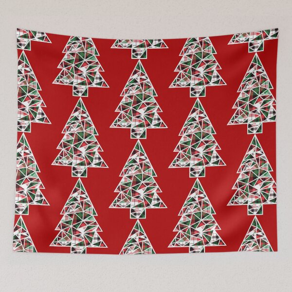 Item preview, Geometric Plaid Christmas Tree designed and sold by moosemtndesign.