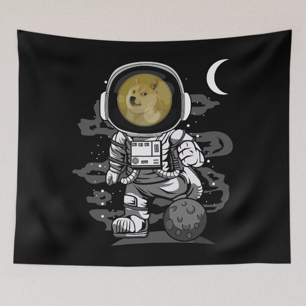 Artikelvorschau, Astronaut Dogecoin DOGE Coin To The Moon Crypto Token Cryptocurrency Wallet entworfen und verkauft von HarveyWatkins1.