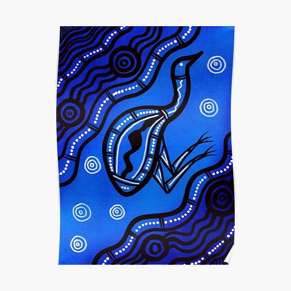 Authentic Aboriginal Art - Emu Poster