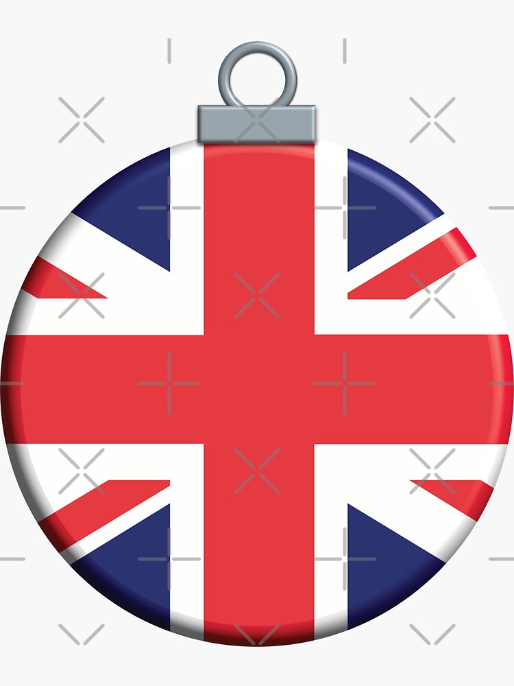 “British Union Flag Christmas Ornament - Great Britain” Sticker for