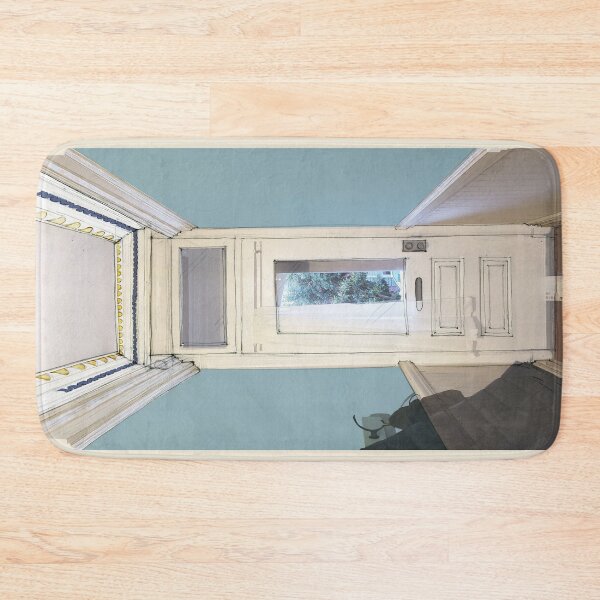 Item preview, Edwardian Hallway - Cyan on Cream designed and sold by KLA-GustFlo.