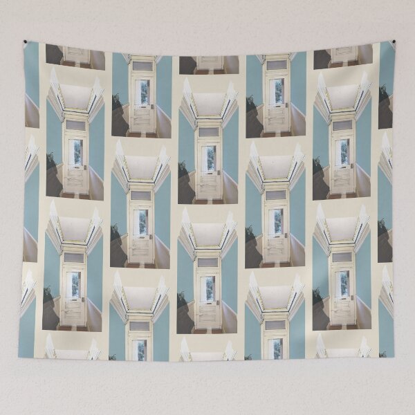 Item preview, Edwardian Hallway - Cyan on Cream designed and sold by KLA-GustFlo.