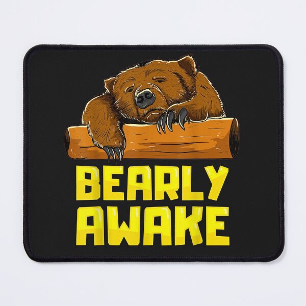 Item preview, Bearly Awake Sleeping Bear Funny Barely Awake Sleepy Pun  designed and sold by CruzJane.