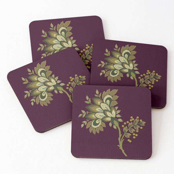 Item preview, Jacobean Single Bloom - Maroon designed and sold by Sarah Thorpe Designs .