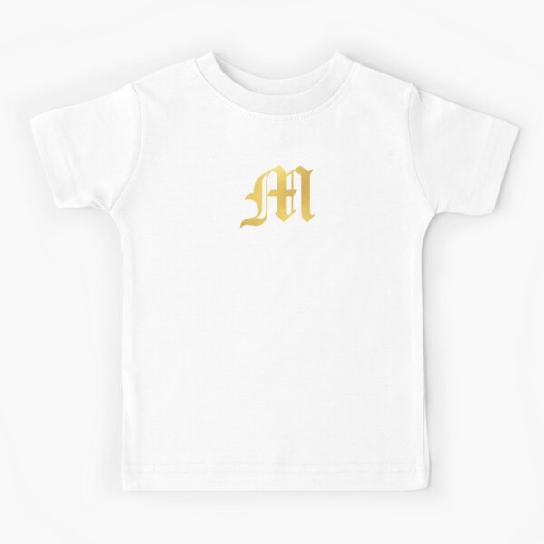 M – Old English Initial Black Letter M Kids T-Shirt for Sale by Typeglyphs