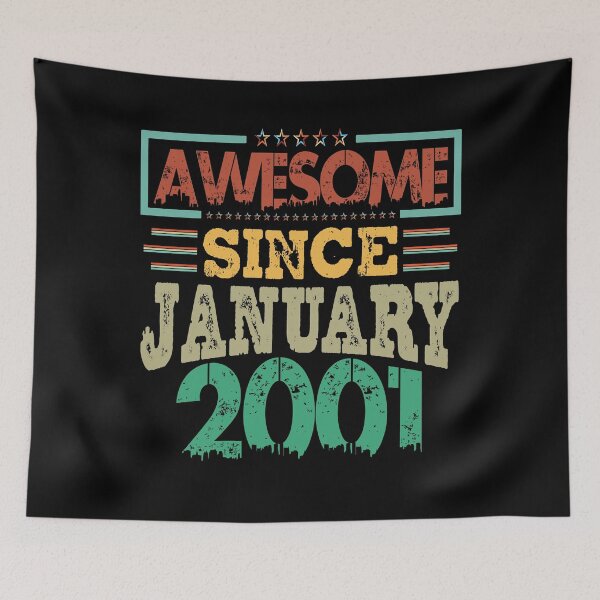 Item preview, Awesome Since January 2001 Vintage Birthday designed and sold by EmonShops.