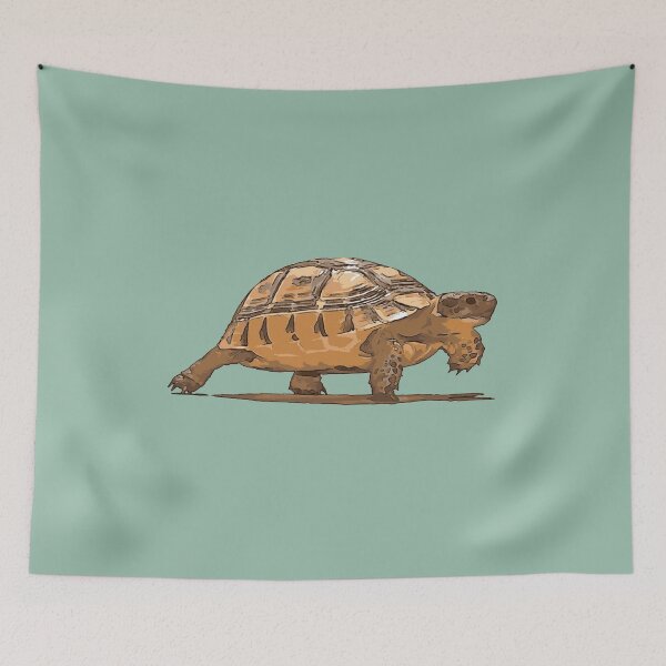 Item preview, Cartoon Portrait Of Wild Baby Tortoise Plodding designed and sold by taiche.