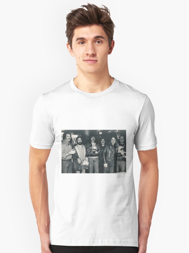 Alternate view of Hotel Bar in Kansas City Holiday Inn. The Band Rehydrating after the Gig. Slim Fit T-Shirt