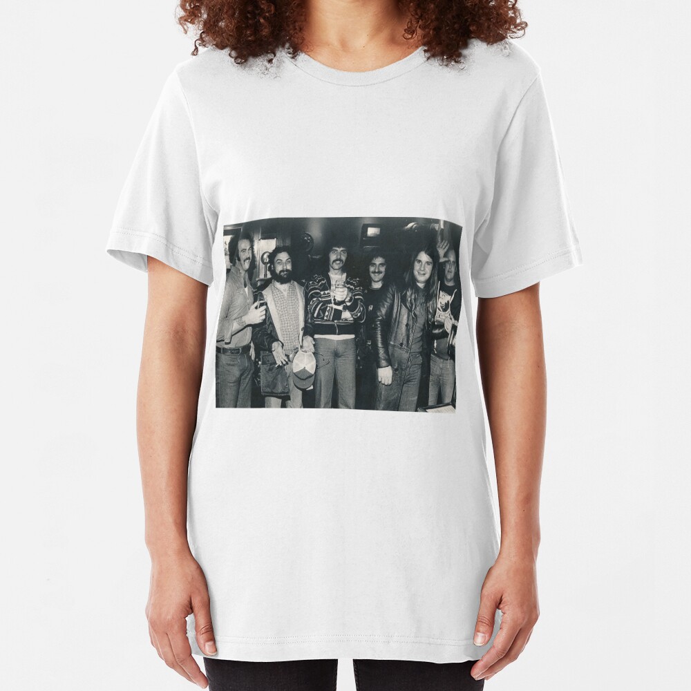 Hotel Bar in Kansas City Holiday Inn. The Band Rehydrating after the Gig. Slim Fit T-Shirt